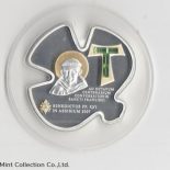 2007 – Cook islands 5 $ – Pope Benedict xiv. silver application of gold swarowski