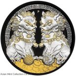 2020 – 1$ – Guardian Lions Pixiu – Black & White – 1 Oz Silver Coin