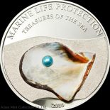 2010 – Palau Silver $5 Marine Life Protection Blue Pearl Oyster