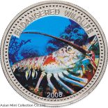 2008 – Palau Endangered Wildlife Spiny Lobster $1 Proof Crown Color