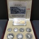 2000 Sterling Silver Proof Coin Set With box & COA