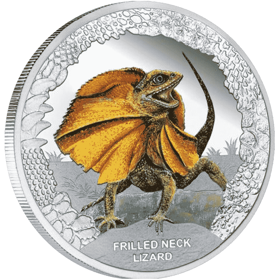 1.2013 - Australia's Remarkable Reptiles Frilled Neck Lizard 1oz png