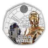 2023 Star Wars – 01 R2-D2 and 3-CPO 50p Coloured Silver Proof Coin with Box COA