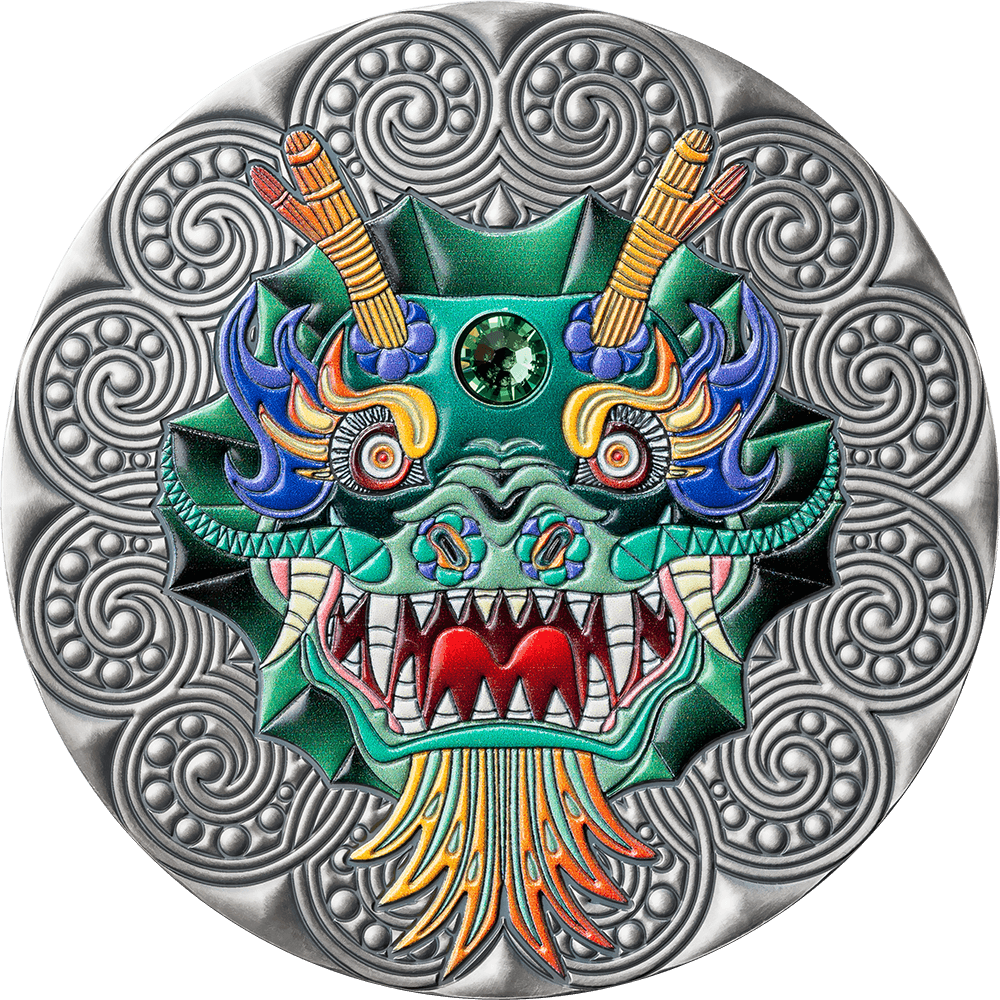 1 2024 - $5 Niue AF - 2 OZ Mandala Collection - Dragon