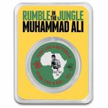 2023 – Muhammad Ali Rumble in the Jungle 1oz 999 Silver Colored Niue Blister