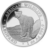 2018 – Somalia 1 oz Silber 9999 African Wildlife Leopard Silbermünze ST / BU