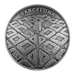 2021 – Barcelona Labyrinth From Drone Eye View 2 oz Silver Coin CFA Cameroon