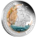 2011 Tuvalu Coloured 1oz Silver Proof Ships That Changed the world – Santa Maria