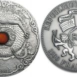 2012 – Togo 1500 Francs Year of the Dragon Amber Lunar “1” 2 Oz Silver Coin